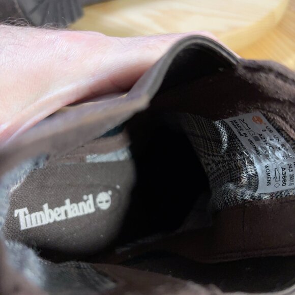 Timberland Sienna High Chelsea Boot Women Size 8 Leather Brown Block Heel Bootie - Picture 7 of 9